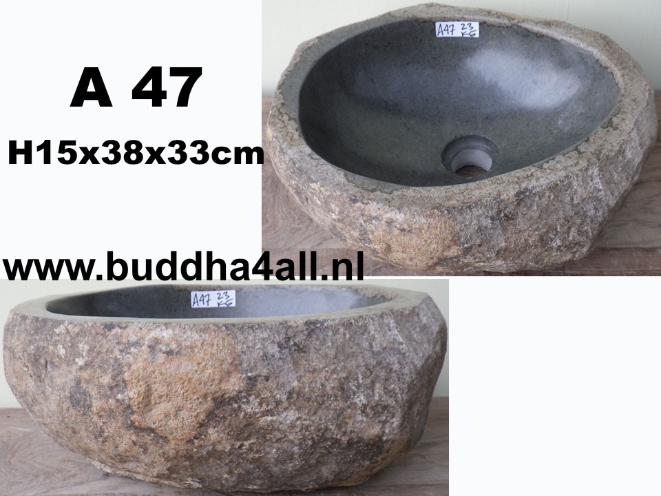 Bergsteen / basalt waskom - Buddha4all - Thijs Noldus of Nature