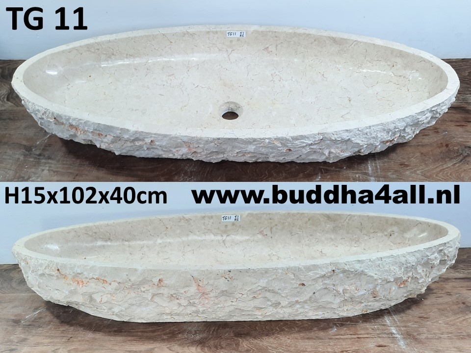 zwaar Verplaatsbaar microfoon wit / beige lange ovale wasbak - Buddha4all - Thijs Noldus Art of Nature